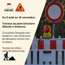 Travaux au pont Salvatore Allende à Andenne