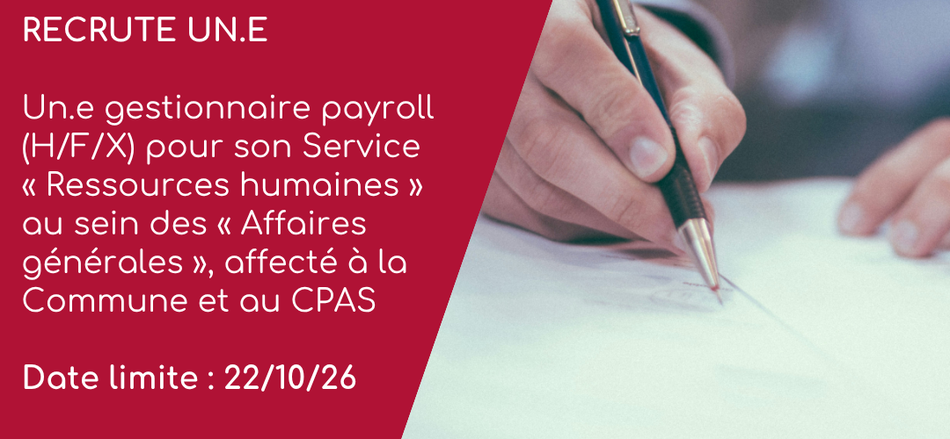 Offre d'emploi : Un.e gestionnaire payroll (H/F/X)
