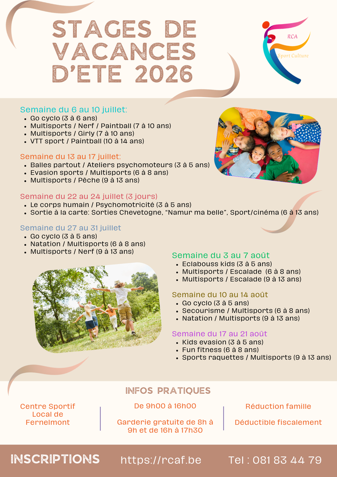 Programme été 2026 — Commune de Fernelmont